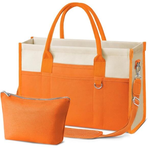 Canvas Tote Bag for Women, Women's Crossbody Handbag for Work Travel, - Picture 1 of 7